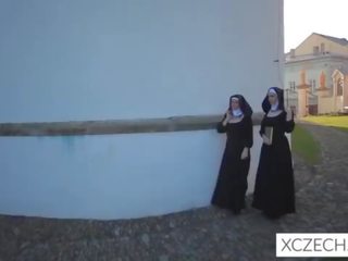 Galet bizzare vuxen film med catholic nuns och den gigantisk!